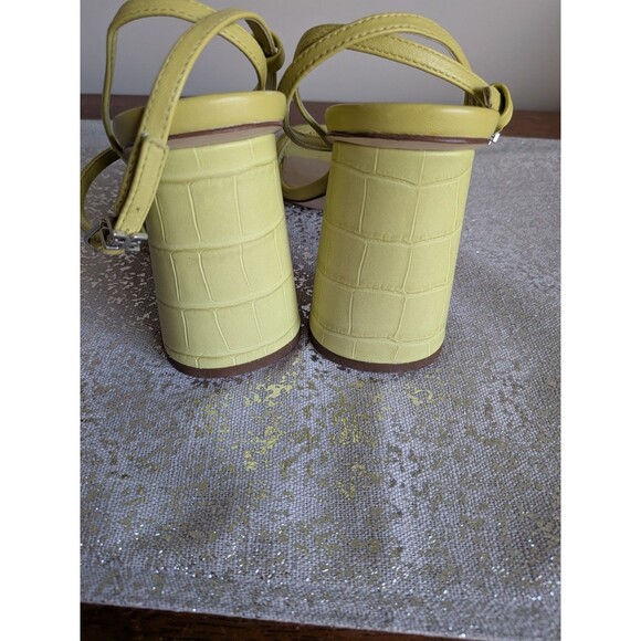 Sam Edelman LIME GREEN Women's US 8M/ EU38 Kia Kiwi Leather Block Heel Sandals - Picture 5 of 11